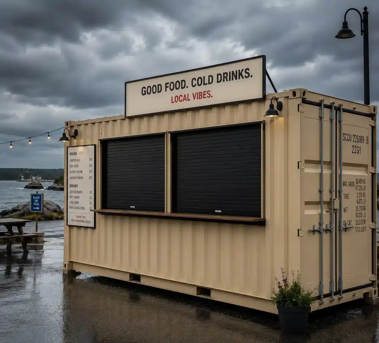 Shipping container concession stand