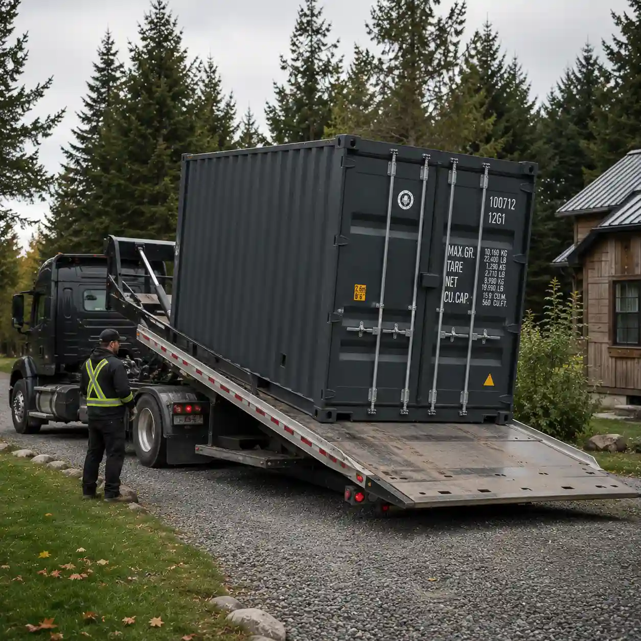 Delivery and placement of a C can on Canadian property